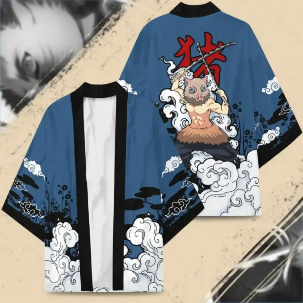 Japanese Anime Character Kamado Tanjiro 3D Printed Kimono Janpan Traditional Unisex Cosplay Haori Kamado Nezuko Yukata Cardigan