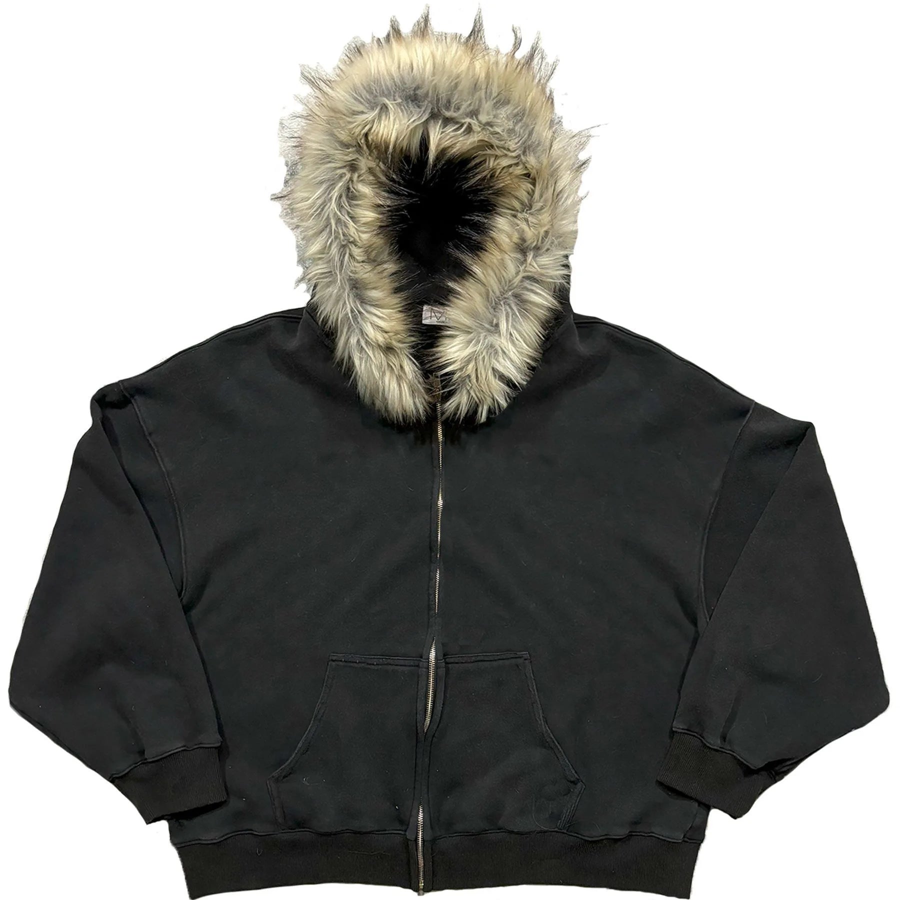 European and American style men's and women's plush edge decorative jacket with cross wing pattern printed Easter high street