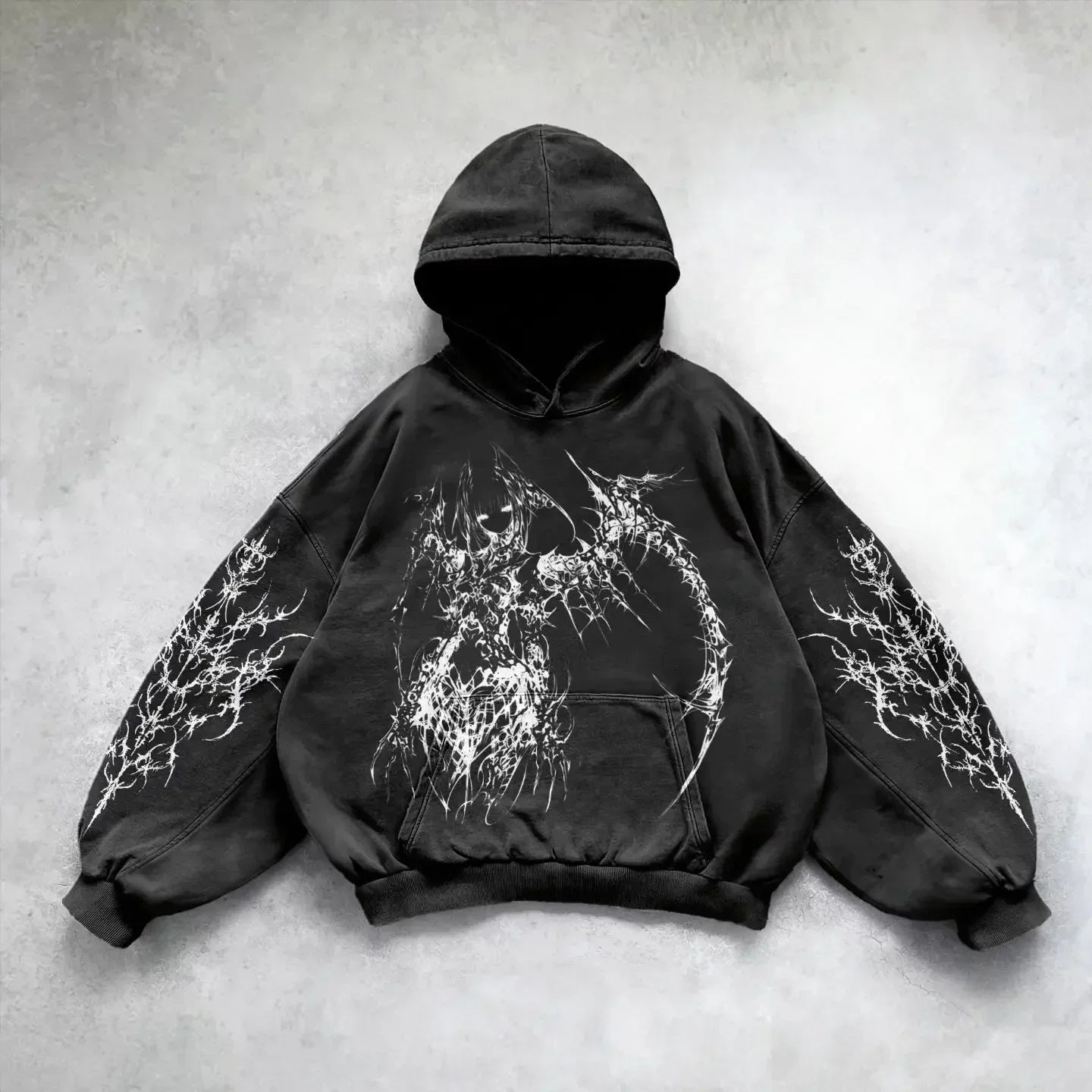 Harajuku goddess print hoodies women goth new couples goth hoodie skull y2k tops oversized sweatshirt streetwear gothic clothes