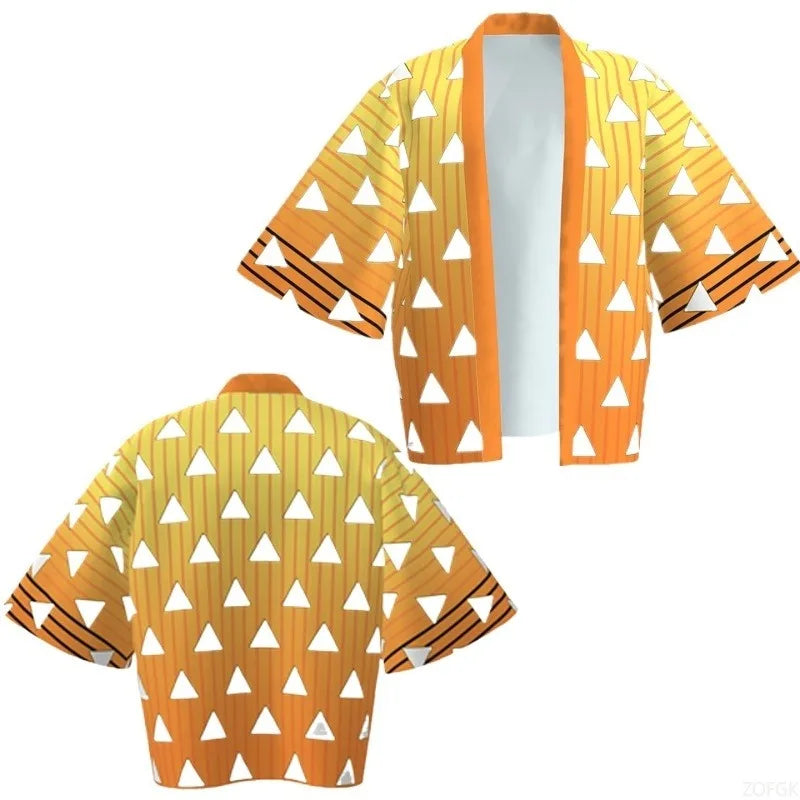 Demon Killer Cartoon Kimono Style Jacket Anime Cape Half Sleeve Cardigan