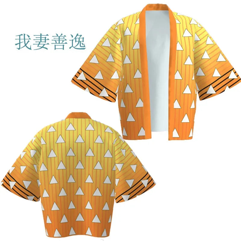 Demon Killer Cartoon Kimono Style Jacket Anime Cape Half Sleeve Cardigan