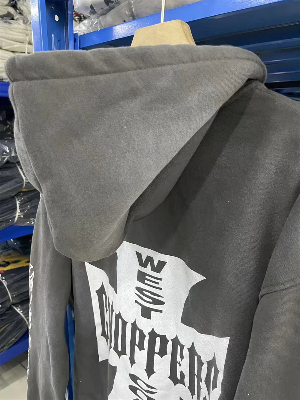 Washed Cardigan Crack Cross Printing West Coast Choppers Pullover Men Women Hooded Hoodie