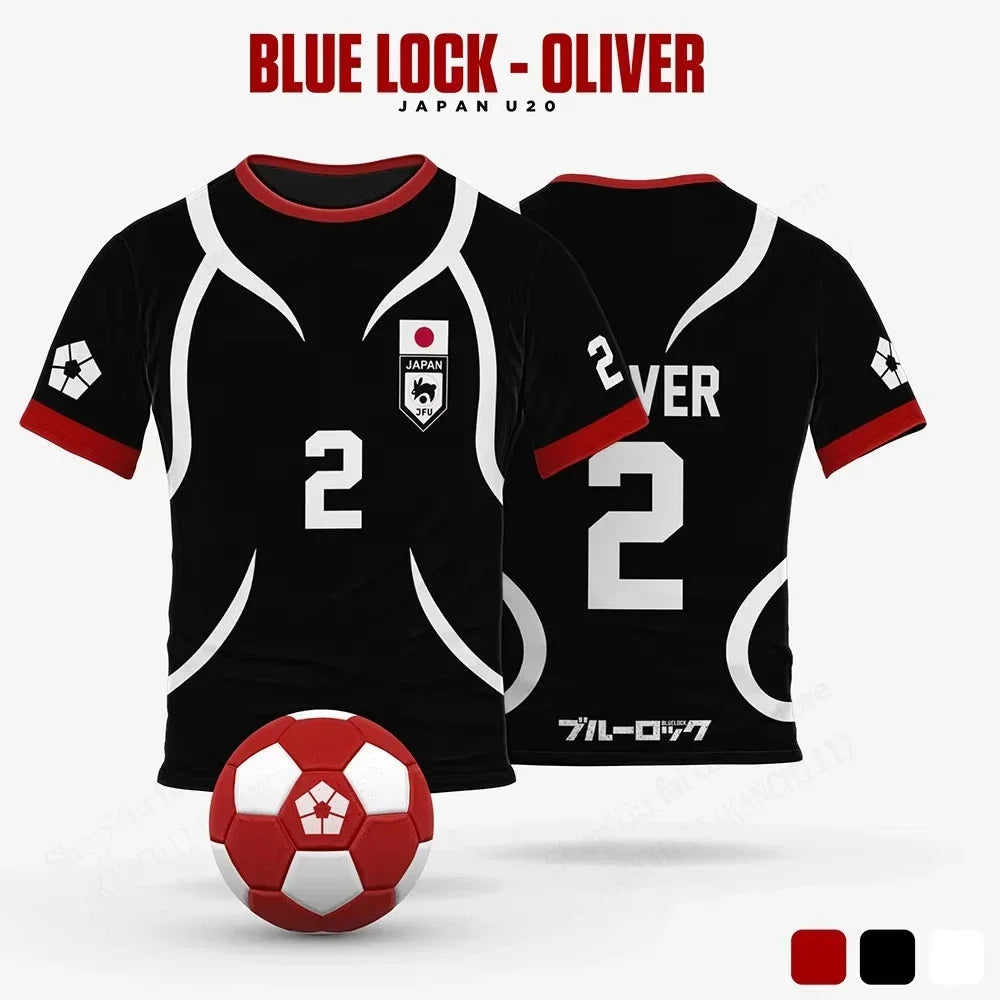 Mens Anime Jersey Blue Lock Sae Itoshi Role Playing 3d Print T-shirt T shirt Breathable Men Women Fashion Oversized Short Sleeve