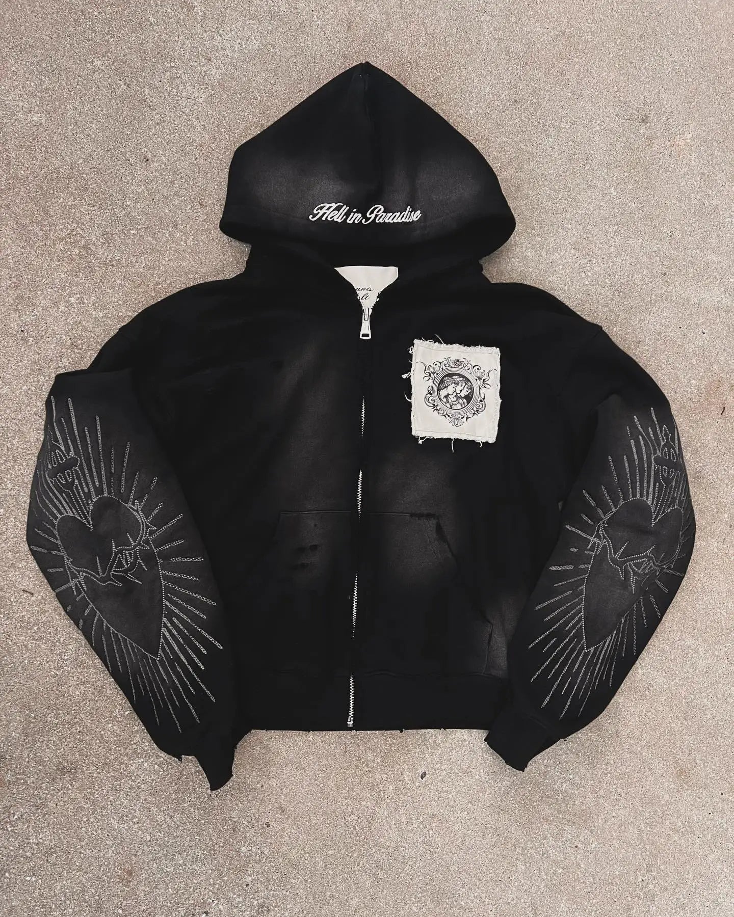 Y2K New Harajuku Plum Tree Embroidered Oversized Pink Zipper Hoodies For Men and Women Gothic Fashion Retro Street Sweatshirts