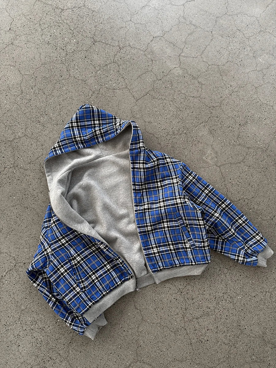 2025 New Oversized Reversible Hoodie High Quality Luxury Designer Clothing Cotton Hoodie with Plaid Lining Sweatshirt Streetwear