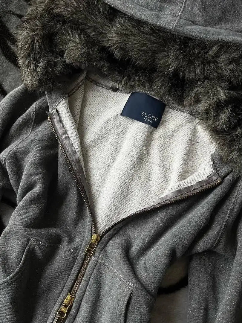 SIRI New Hip-hop Trend Zipper Hoodie Female Street Casual Loose Joker Retro Sweatshirt Y2K Unisex Fleece Padded Warm Hoodie