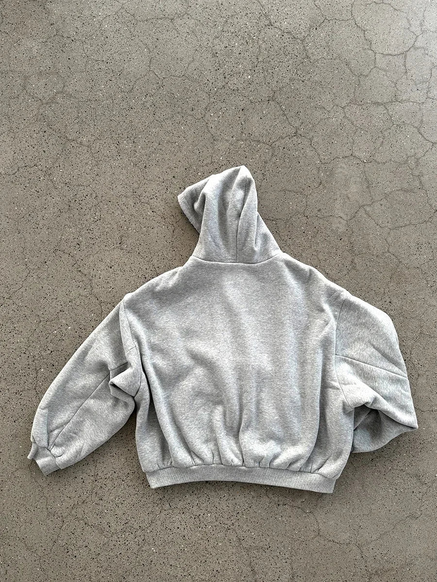 Grey Casual Spring Oversized Reversible Hoodies Women Men Streetwear Clothes Hoodie With Plaid Lining Sweatshirt Streetwear Tops