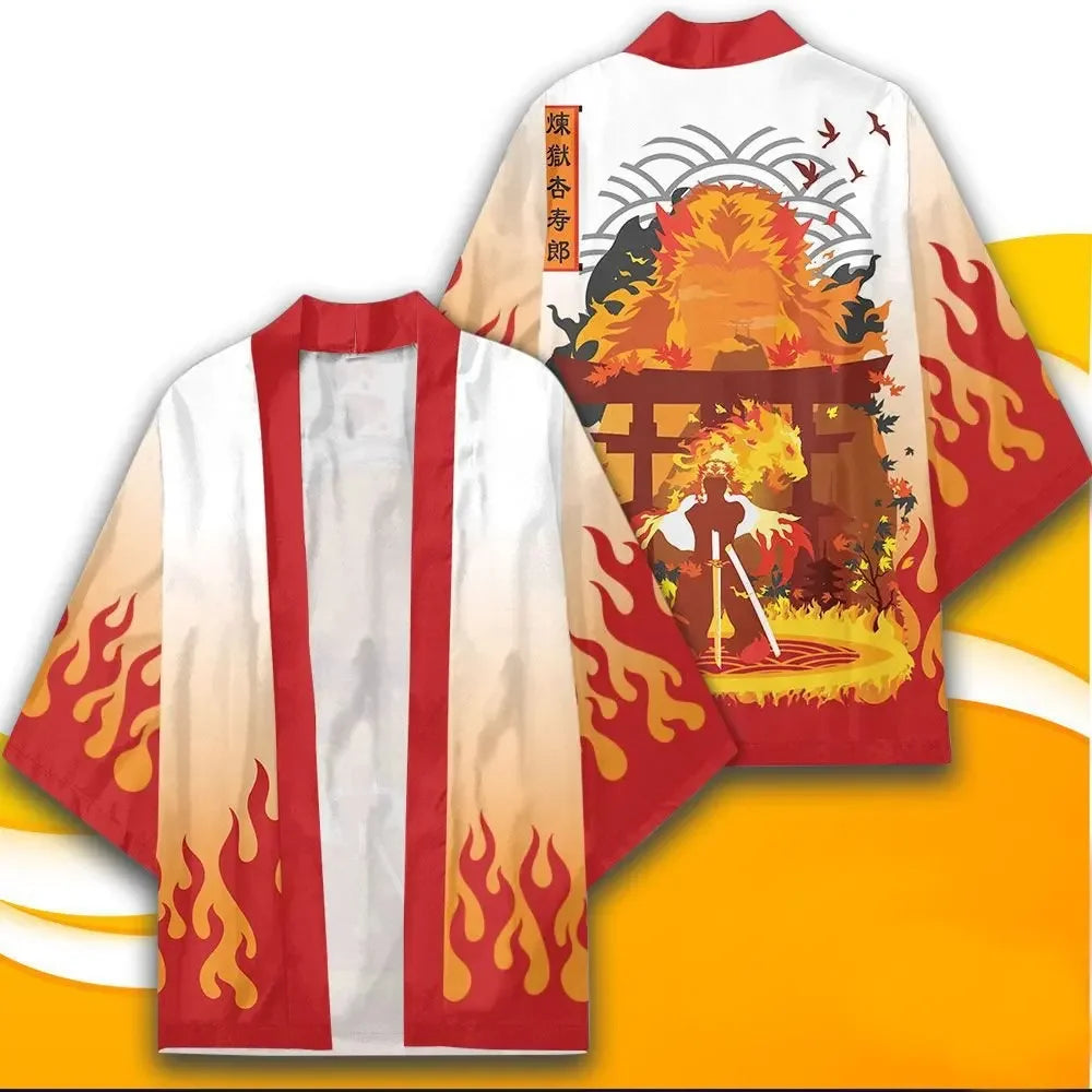 Japanese Anime Character Kamado Tanjiro 3D Printed Kimono Janpan Traditional Unisex Cosplay Haori Kamado Nezuko Yukata Cardigan