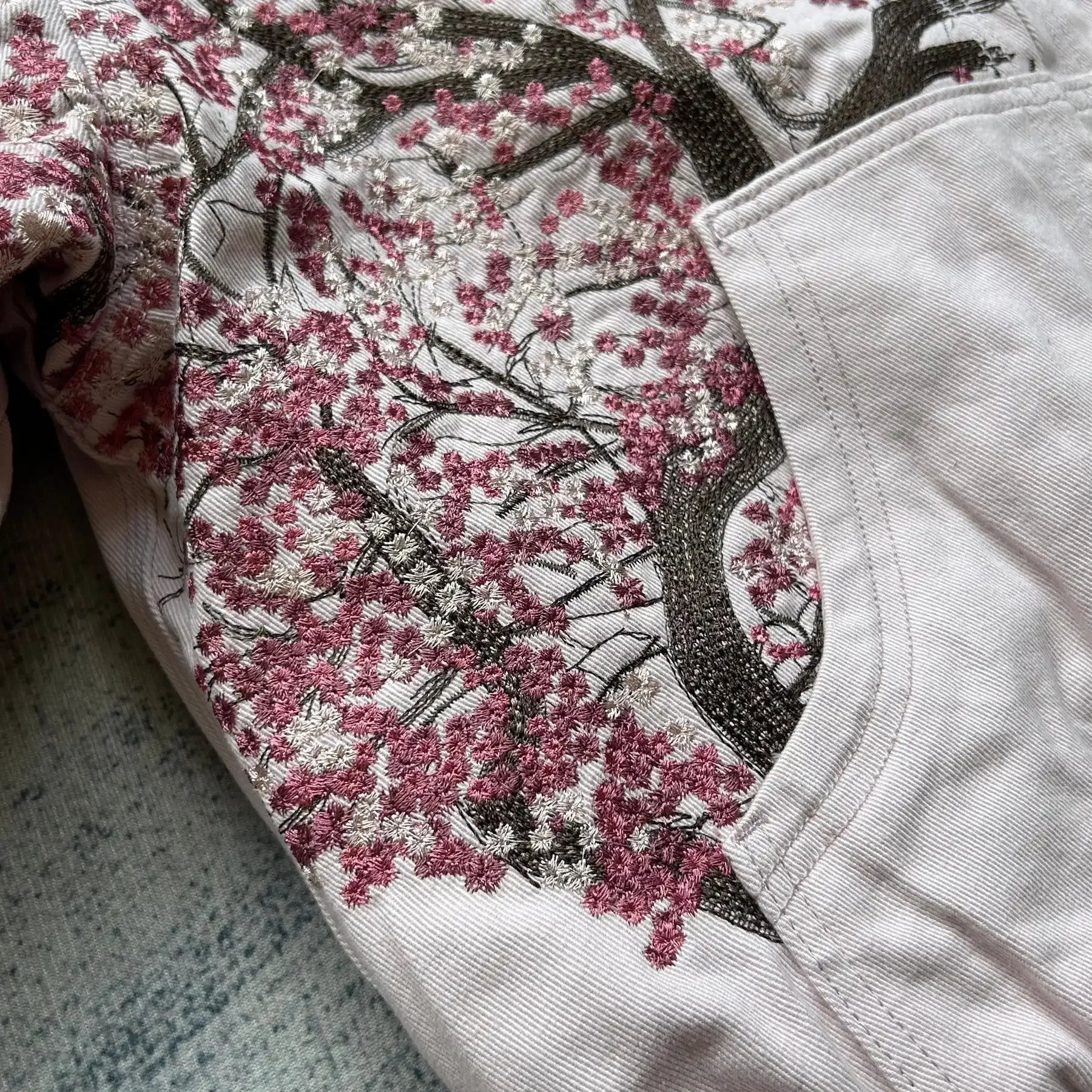 Y2K New Harajuku Plum Tree Embroidered Oversized Pink Zipper Hoodies For Men and Women Gothic Fashion Retro Street Sweatshirts