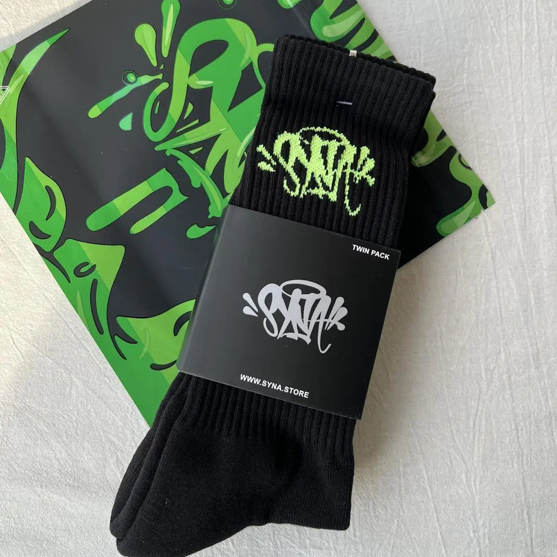 Sy World Socks Black Green Men Sock Mid-Calf Cotton Sport Socks Breathable Sweat Absorbent Fashionable Men's Socks