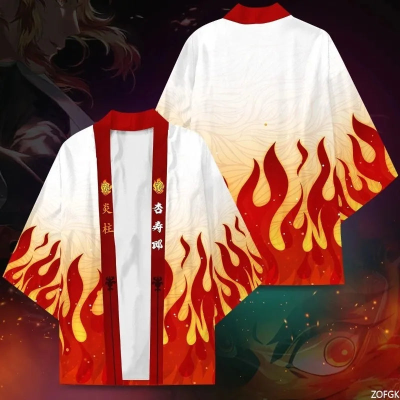 Demon Annihilation Blade Kimono Cloak Mido Bean Charcoal Jiro Butterfly Ninja Cardigan Five Sleeve Feather Weaving Daoist Robe