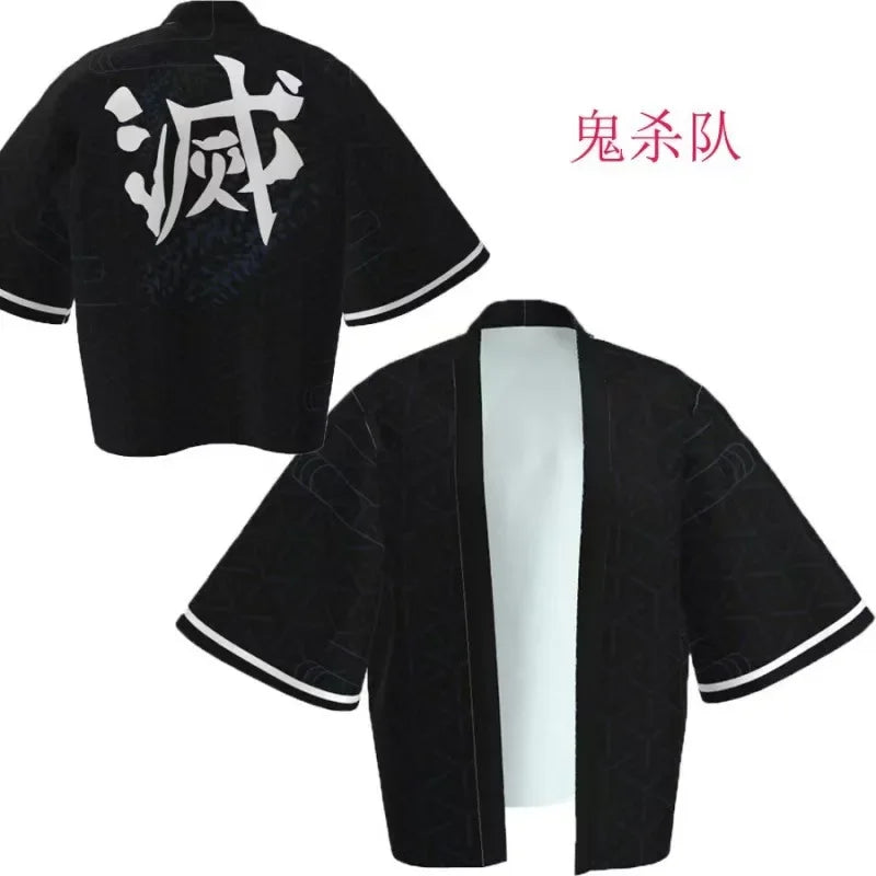 Demon Killer Cartoon Kimono Style Jacket Anime Cape Half Sleeve Cardigan