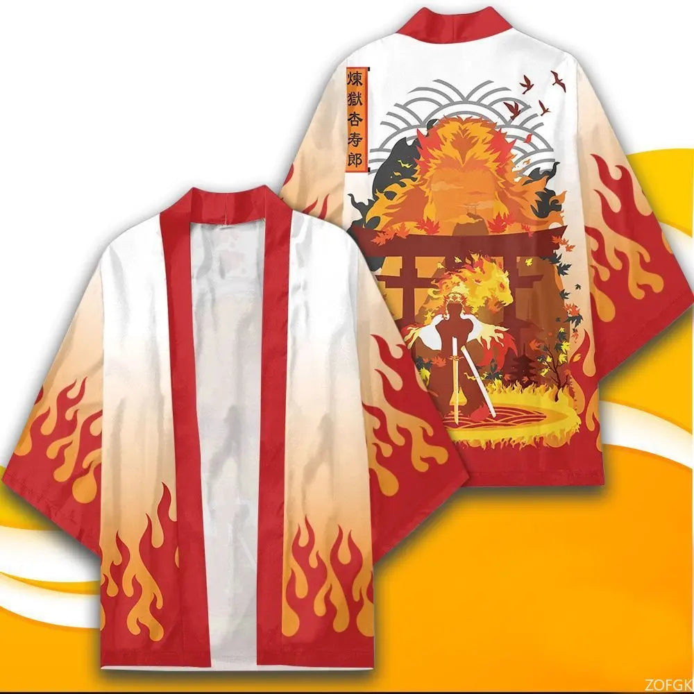 Japanese Anime Character Kamado Tanjiro 3D Printed Kimono Janpan Traditional Unisex Cosplay Haori Kamado Nezuko Yukata Cardigan