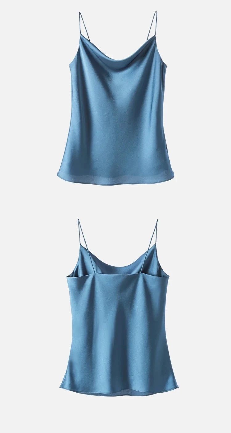 AOSSVIAO Satin Silk Tank Tops Female 2025 Summer Sexy Strap Basic Spaghetti Strap Tops Women Sleeveless Camisole Camis Vest