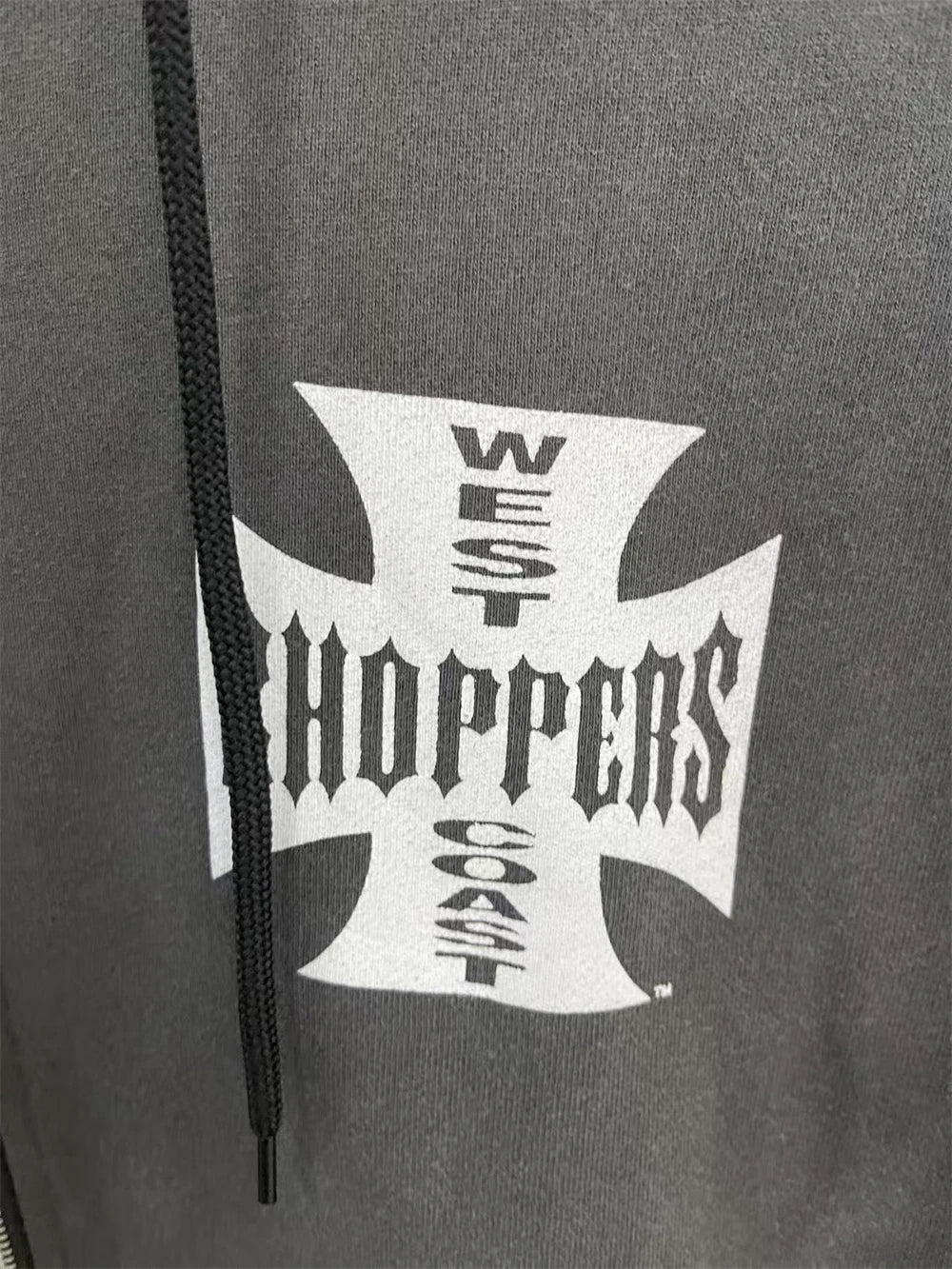 Washed Cardigan Crack Cross Printing West Coast Choppers Pullover Men Women Hooded Hoodie